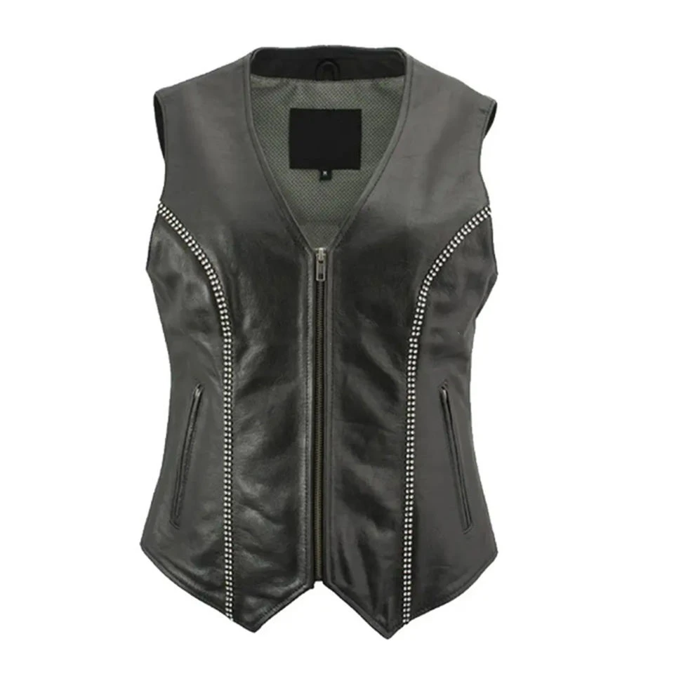 Premium Quality Leather Vest Men Biker Waistcoat Genuine Cowhide/Sheep Leather Vest For Men And Women Leather Biker Vest