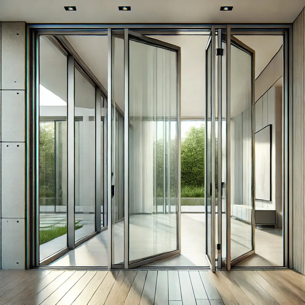 Sound proof Heat proof Sliding entrance doors Thermal bridge Aluminum system Double temper glass design for modern houses 2024