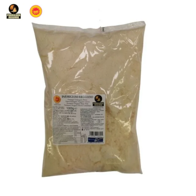 Top quality made in Italy slow maturation 1 Kg. grated Parmigiano Reggiano hard italian cheese