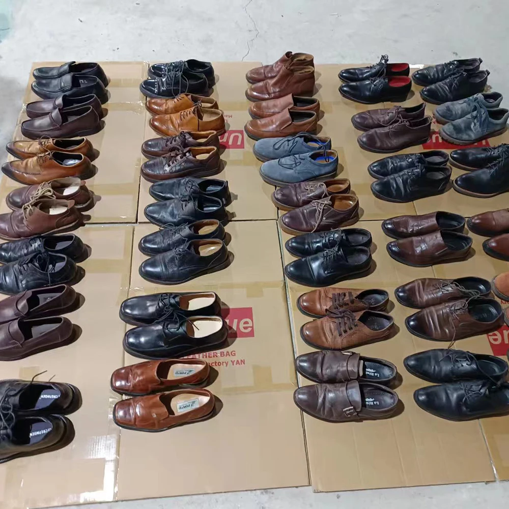 High Quality Second Hand Men Used  Brand Leather Shoes for Sale Bales Wholesale From China