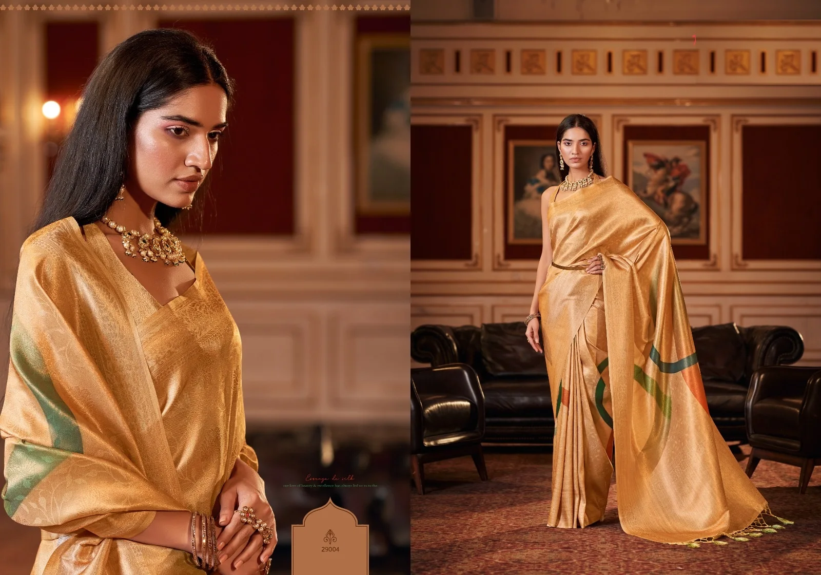 Soft Jacquard With Digital Print Work Heavy Sari With Blouse Pieces for online sale