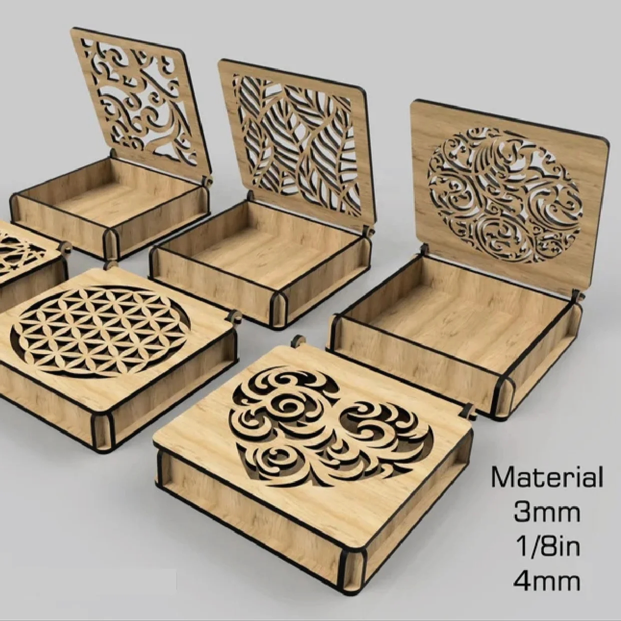 Custom Design Laser Cut Wooden Gift Box- Storage Gift Box Wooden Box For Craft Decoration