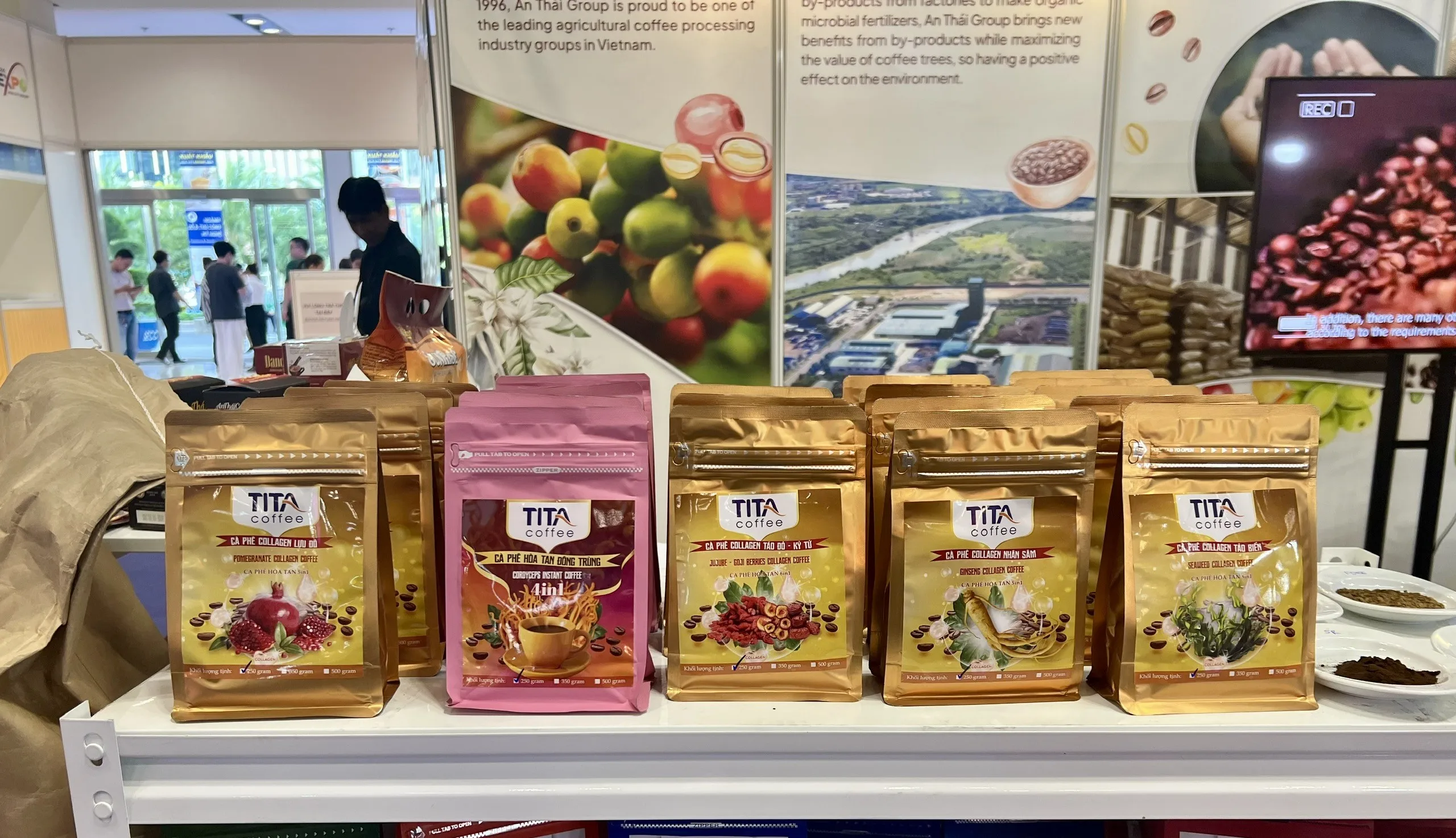 Robusta Arabica Coffee with Jujube Goji Berries Collagen Sweet Taste OEM Wholesale 6in1 Creamy Fruity Flavoured Instant Coffee