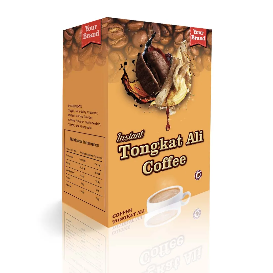 OEM ODM Instant Tongkat Ali Coffee Sachet Perfect for Libido and Slimming Made in Malaysia Halal GMP Manufacturer Export