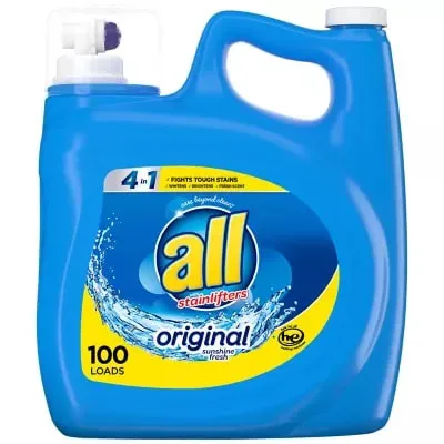 all Liquid Laundry Detergent 4 in 1 with Stainlifters, Fresh Clean Sunshine Fresh 150 Ounces, 100 Wash Loads