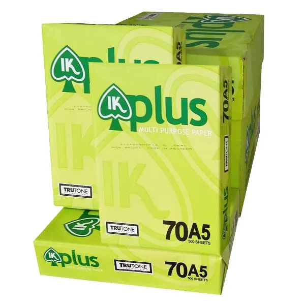 Top quality IK PLUS yellow White 70 75 80 GSM A4 A3 Paper Copy Paper for sale