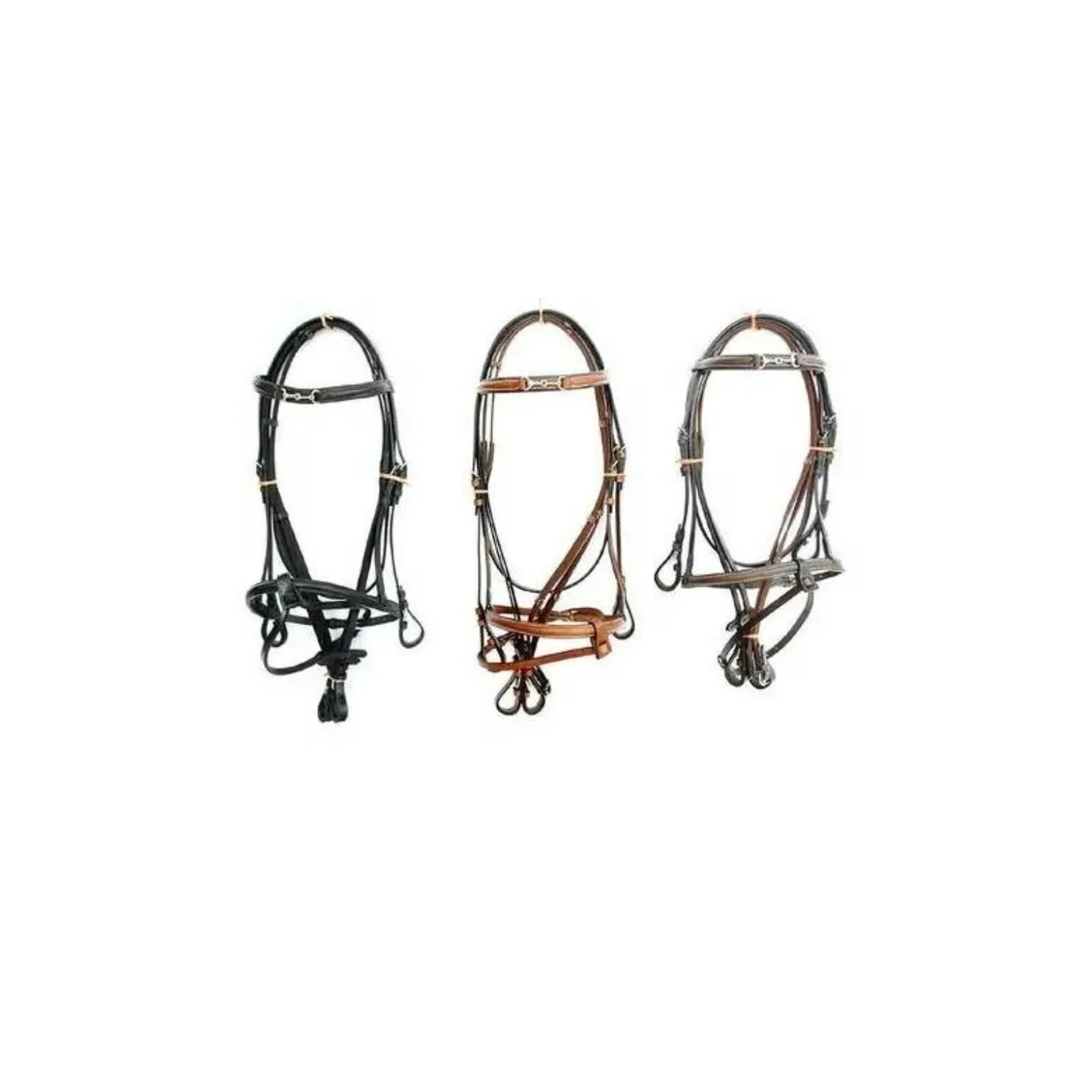 Premium Drum Dyed Soft Leather Black Horse Bridle with Crystal Brow Band  Wholesale Suppliers
