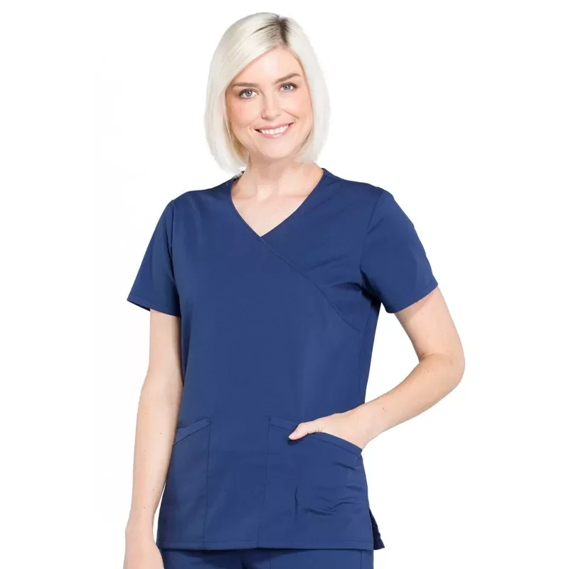 Print Casual Healthcare Comfortable Breathable Anti-ray Polyester Cotton Scrubs Nurse Short Sleeve Uniform Medical Scrubs OEM