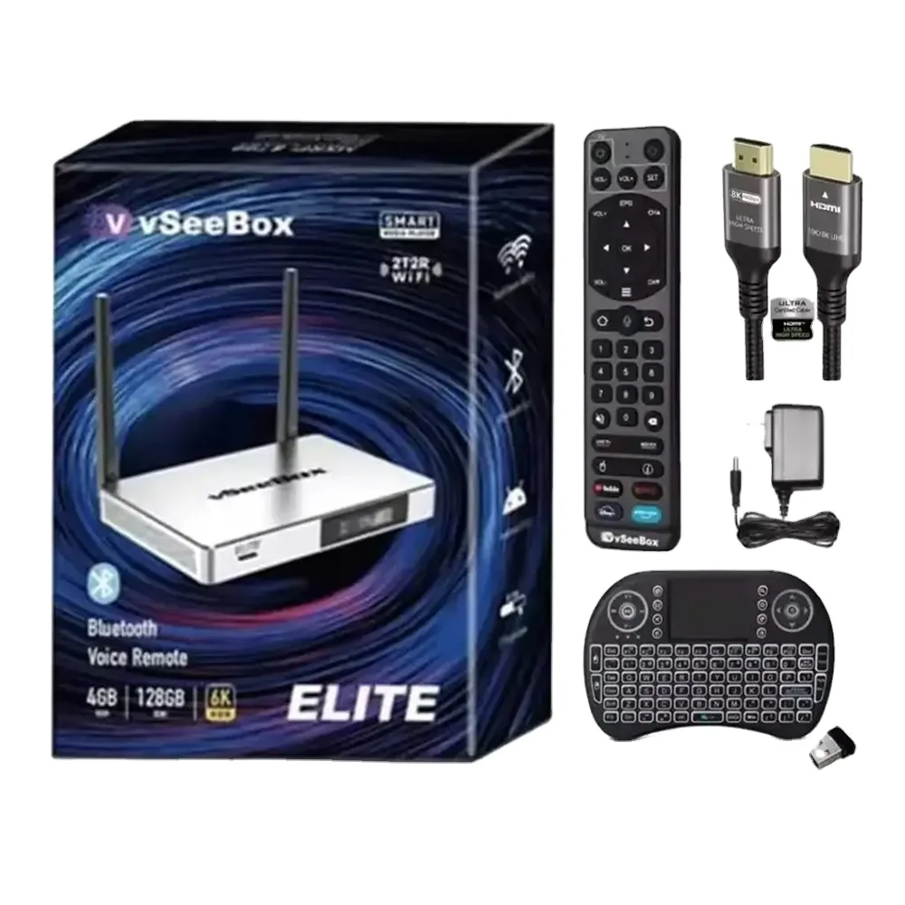 High Quality ORIGINAL vSeeBox V2 Pro with Voice Remote (4GB RAM + 32GB ROM)