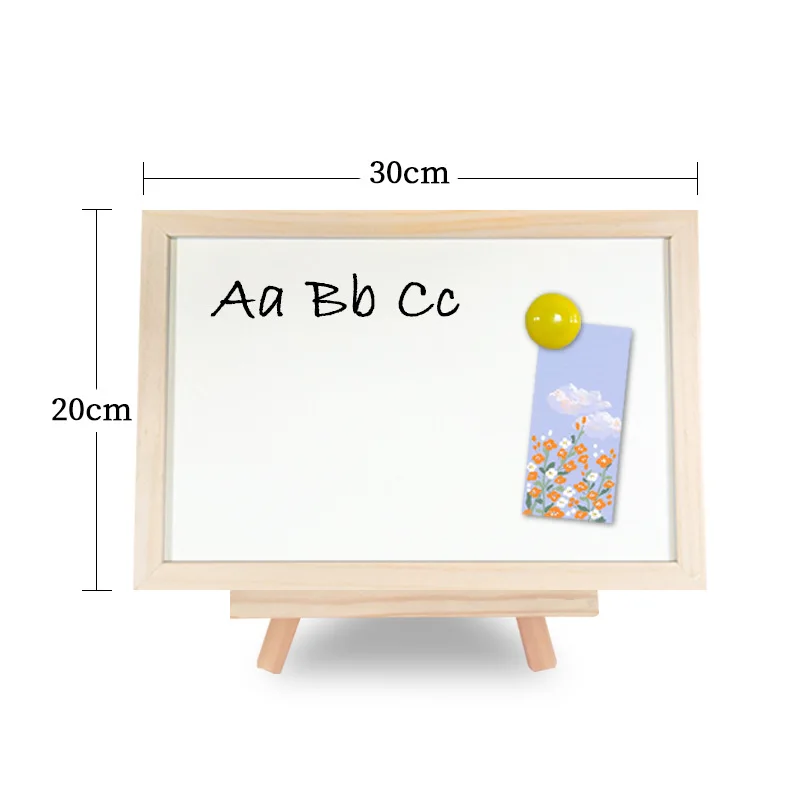 Promotion Custom Printing Wood Frame message board Soft Wooden Magnetic Whiteboard dry erase board