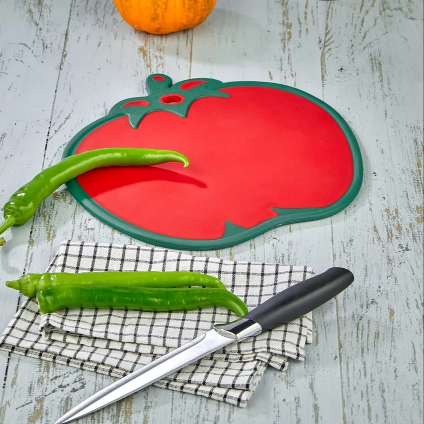Tomato Shape Plastic Cutting Board BPA Free Food Safe Chopping Board for Amazon Seller Fruit vegetable kitchen cutting board