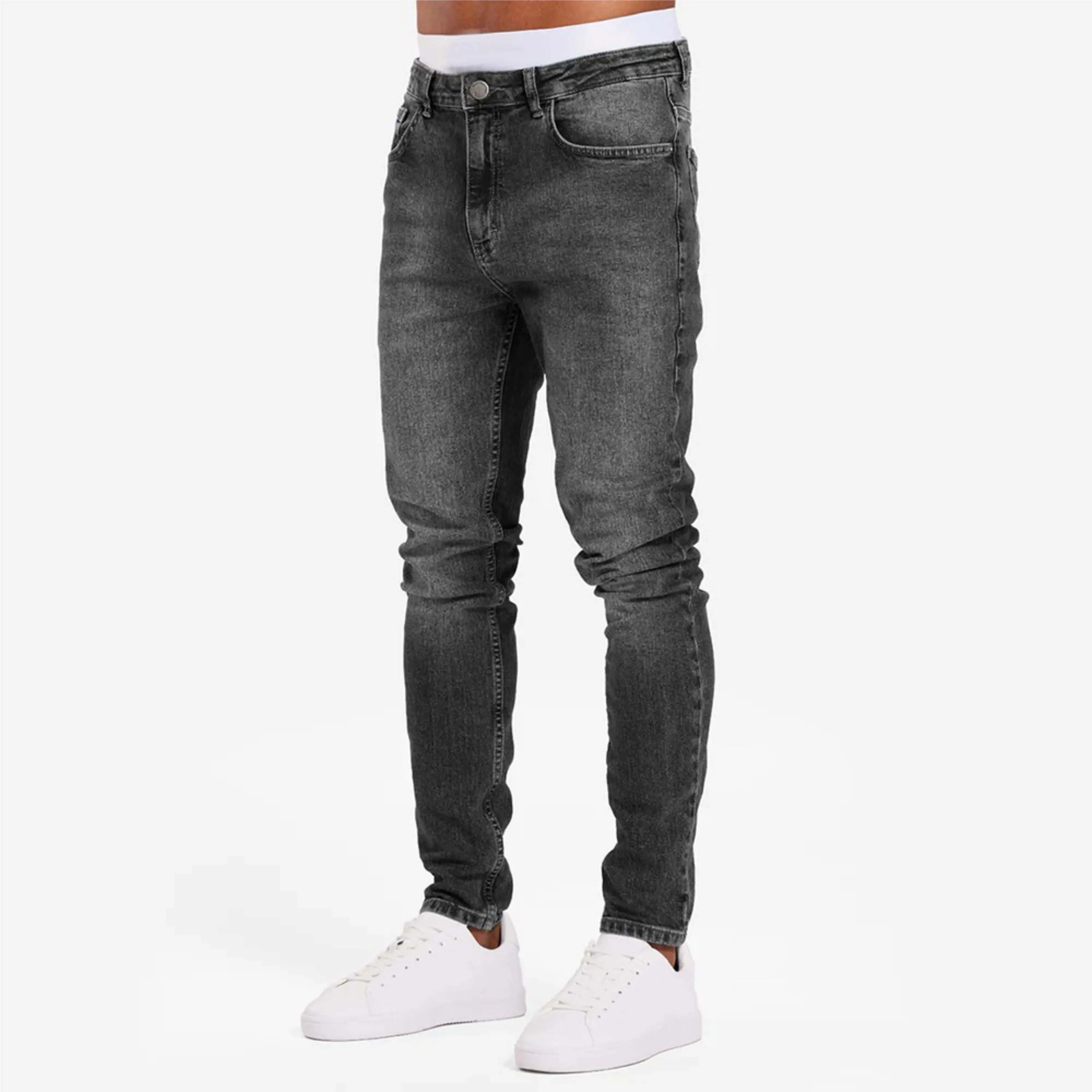 Стильные мужские джинсы Slim Fit с классическим дизайном и прочной тканью для повседневной носки