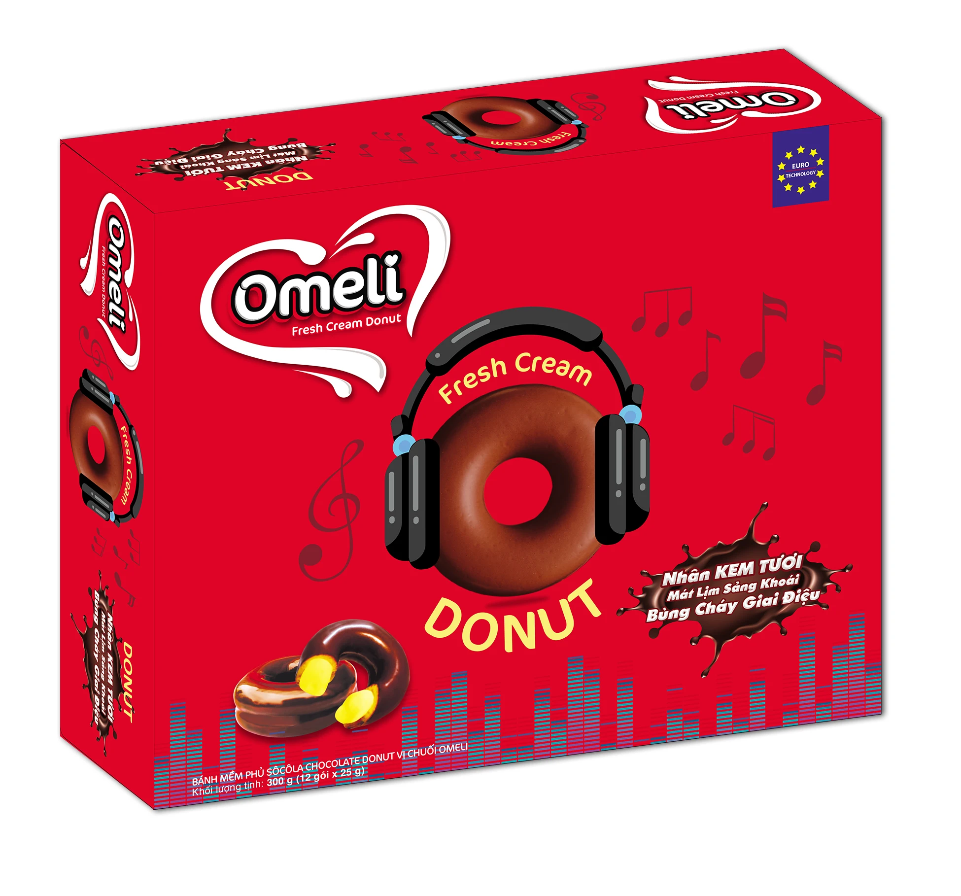 New Product Premium Quality Brand Omeli Donut - 150g, Banana fresh cream flavour Tasty Delicious/ Chocopie Chocolate cake