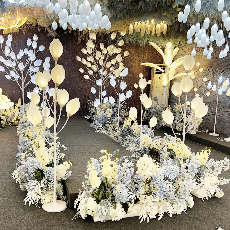 Party motif light big bright flash 3d artificial stand giant led other wedding decorations dried flowers plants