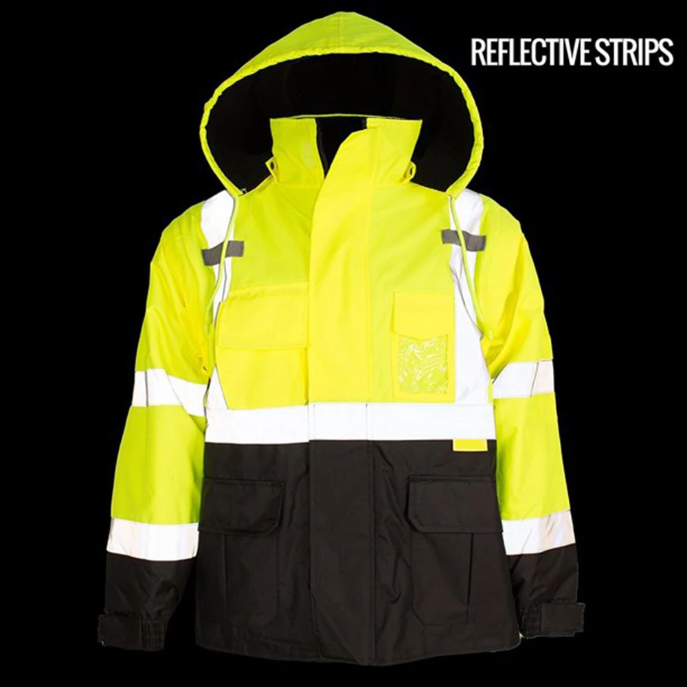 Hi Vis Winter Workwear Jackets Work Wear Security Traffic High Safety Class 3
