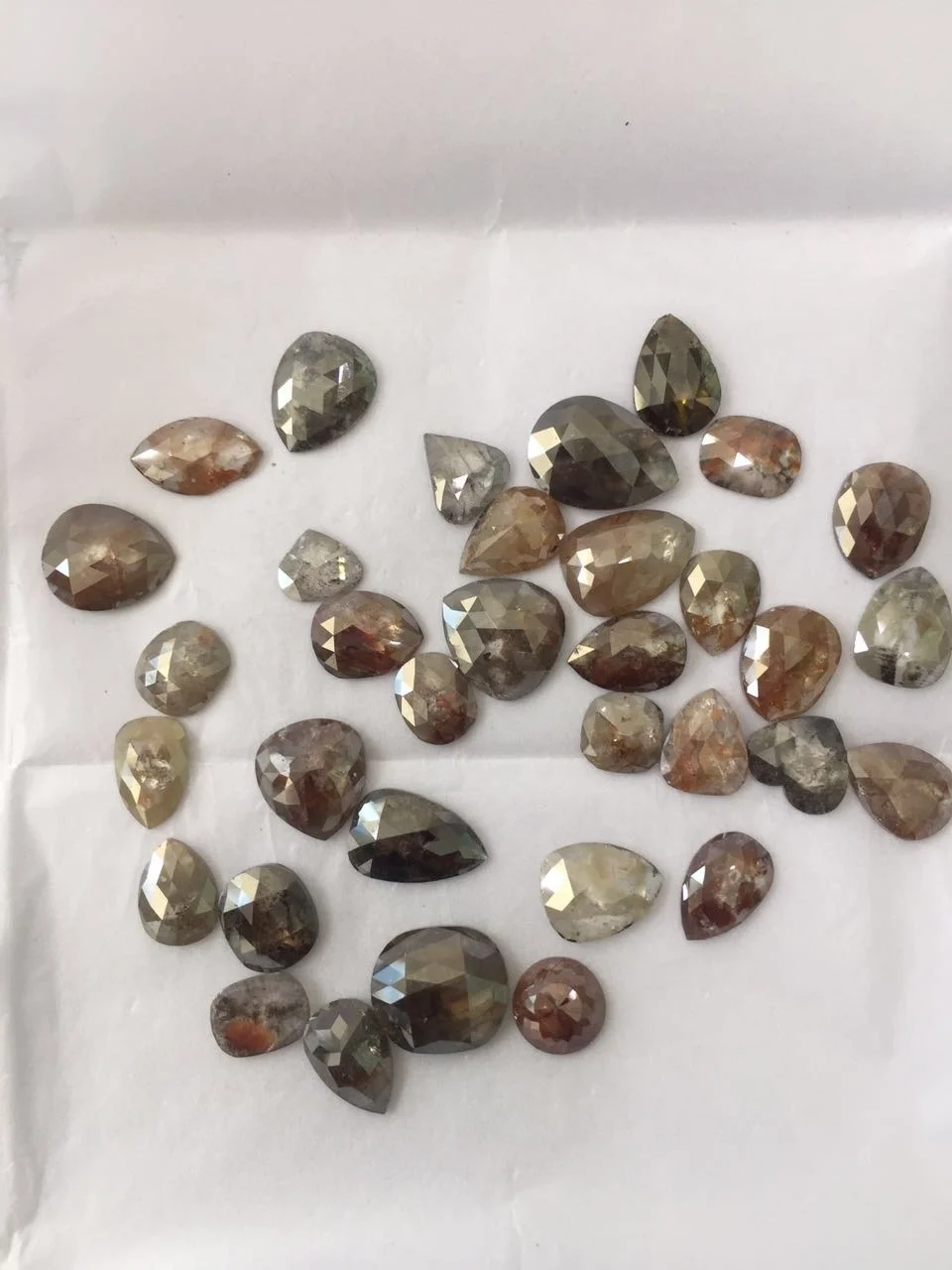 Salt and Pepper Multi Color Rose Cut Diamond 2.5 - 6 mm Faceted Round Loose Diamonds for Jewelry