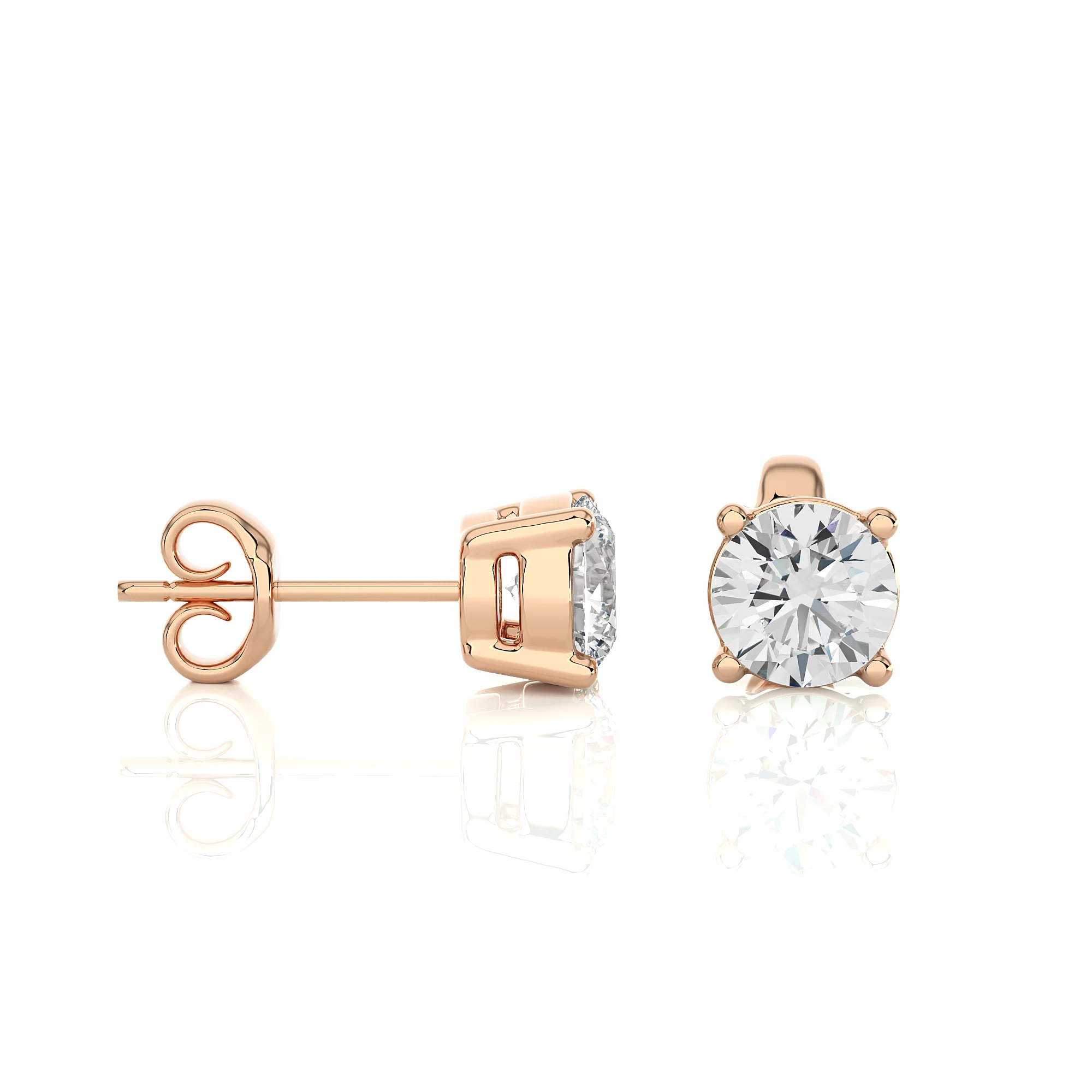 Aesthetic Brilliant Round Cut Lab Grown Diamond Stud Earrings Solid  14k Yellow White Rose Gold Fine Jewelry Earring