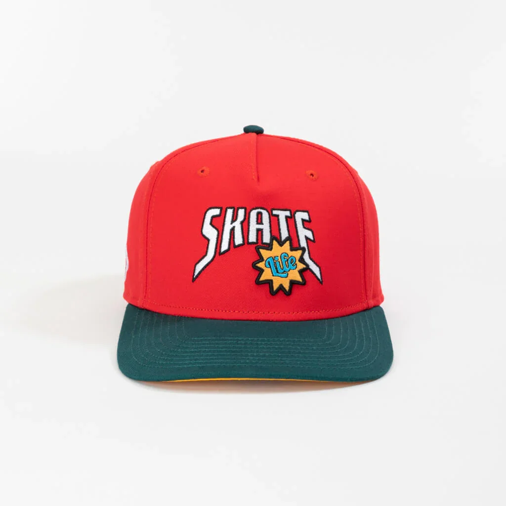 Wholesale 5-Panel Curved Brim High Quality Red Color Adjustable Medium Profile 65% Cotton and 35% Polyester Fabric Baseball Cap