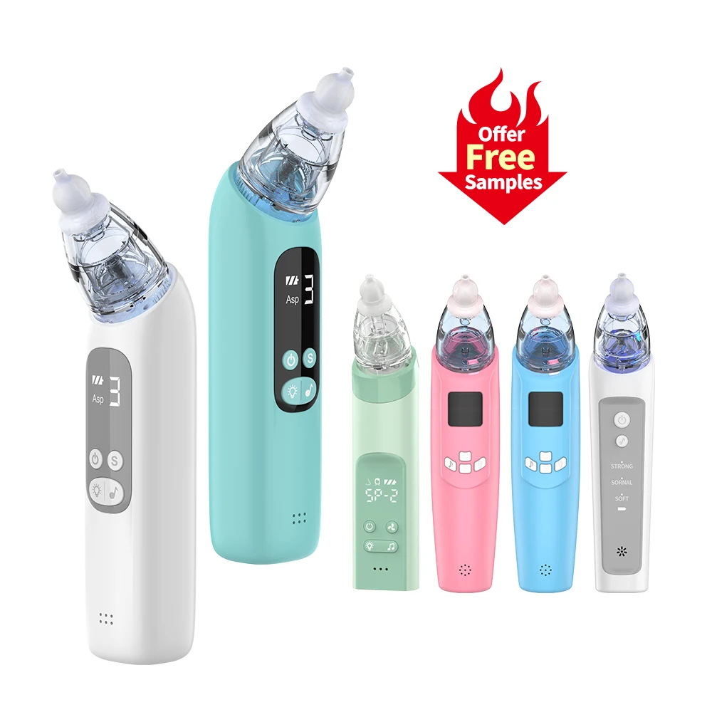 New Design Silicone Nose Cleaning Vacuum Nasal Cleaner Suction USB Rechargeable Baby Nasal Aspirator with Music and Light