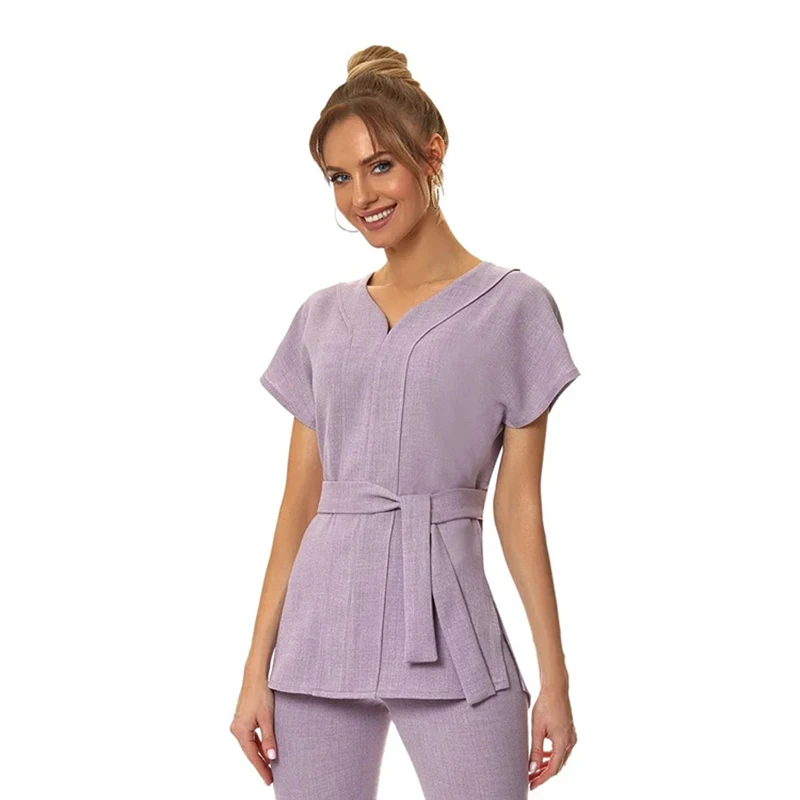 OEM Service Cotton Polyester Custom Spa Uniforms 2023 Best Design High Quality Nursing Top Design Uniforms