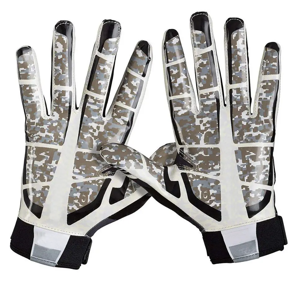 2022 High Quality Professional Custom American Football Receiver Gloves Full Palm Silicone Gripping Footba