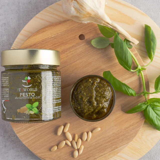 Premium Quality Made in Italy Genoese Pesto DOP Traditional Italian Food gr 180 Itaworld For Restaurant