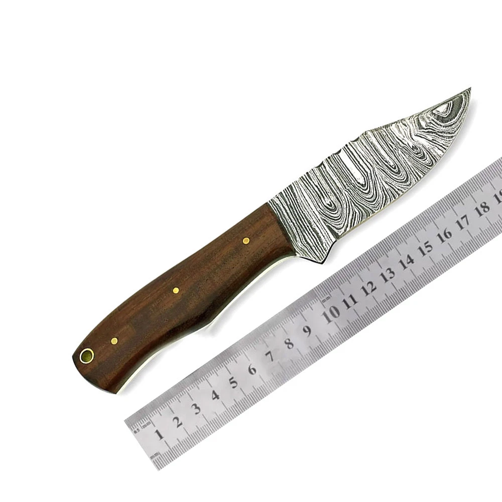 OEM Handmade Damascus Steel Skinner Knife For Every Day Carry Fixed Blade Knife With Leather Sheath Hunting skinner Knives