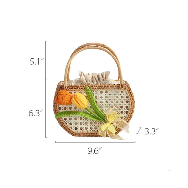 Best deal new collection summer shopper rattan bag women brown fashion woven rattan bag from Vietnam