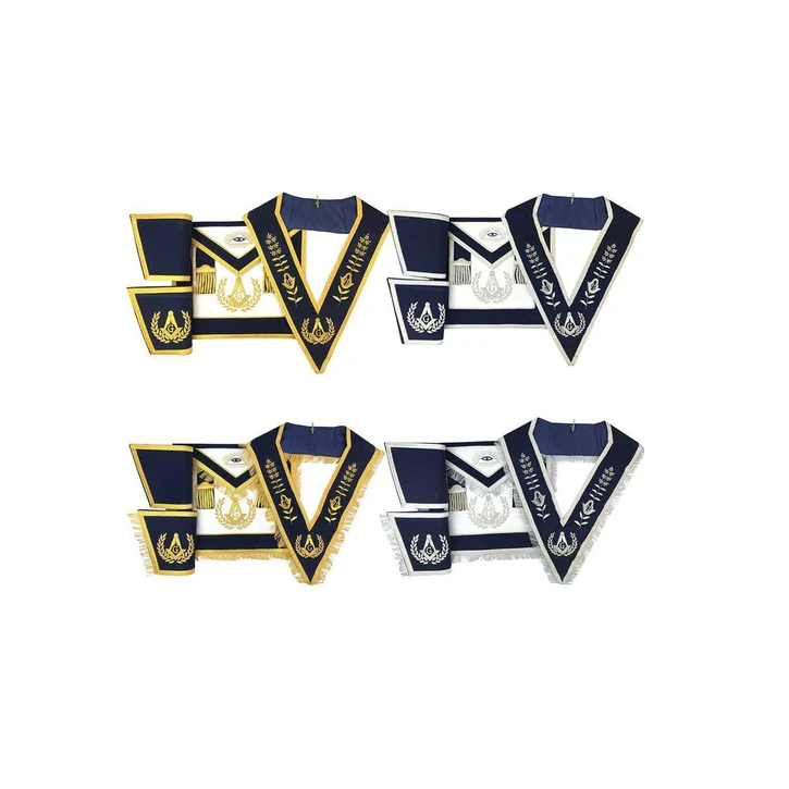 Masonic Blue Lodge Master Mason Collar Cuffs regalia Embroidery and Breathable Apron from pakistan