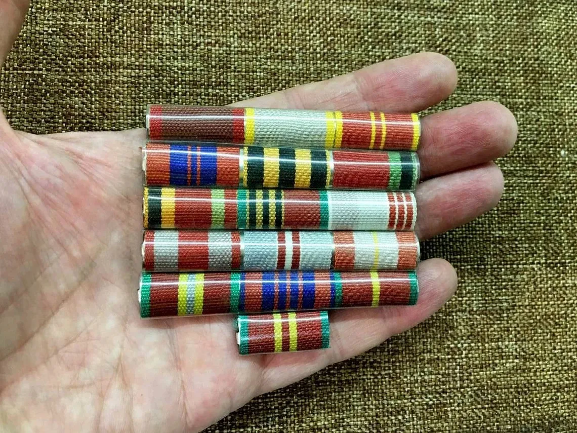 Soviet Vintage 1970s World War II Ribbon Matches the Medals of Orders Awarded to Veterans Made in USSR Ribbon Bar