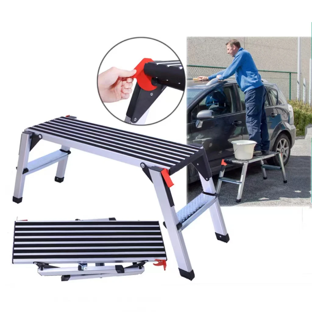 Portable work platform ladder 1.0mm thick aluminum alloy ladder outdoor car washing platform ladder