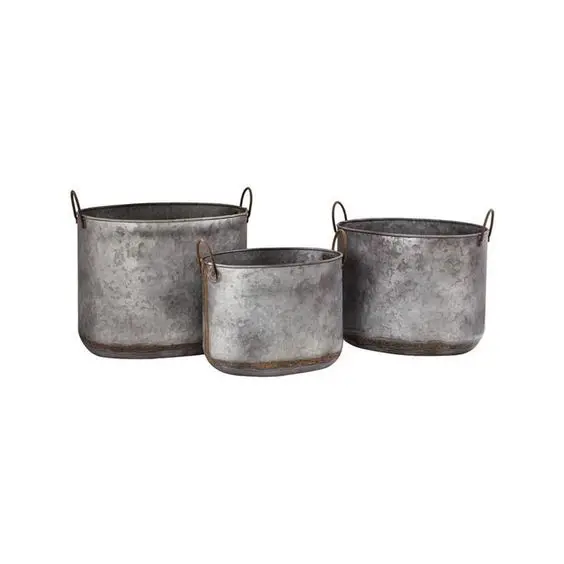 High Quality Meta Copper Antique Drum Planters Oval Shaped Home Decor Hotel Use Flower Decorative Planter Pots