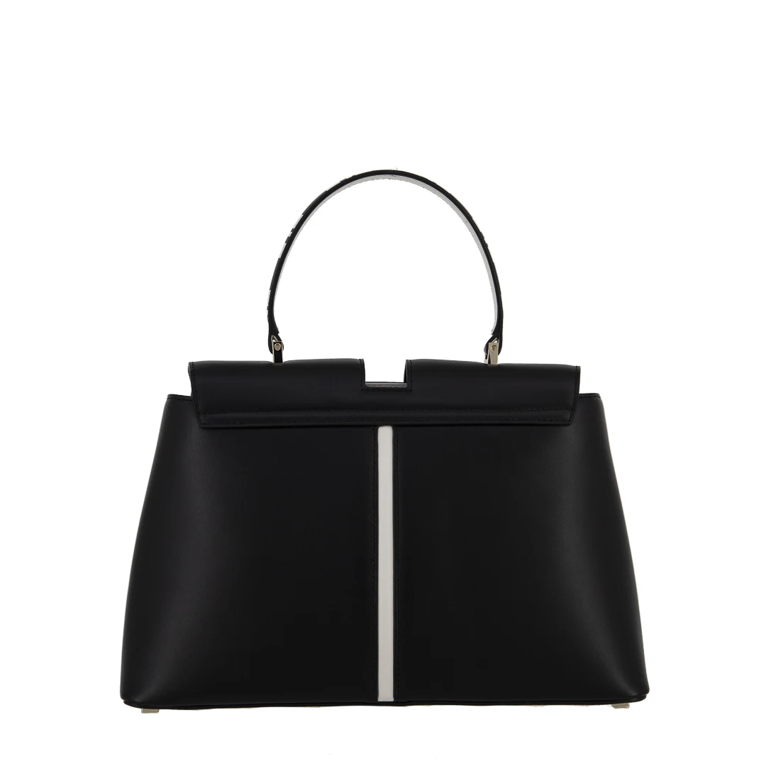 Liz Flap Stripes Black White Summer High quality handbags unique bag with character made in italy