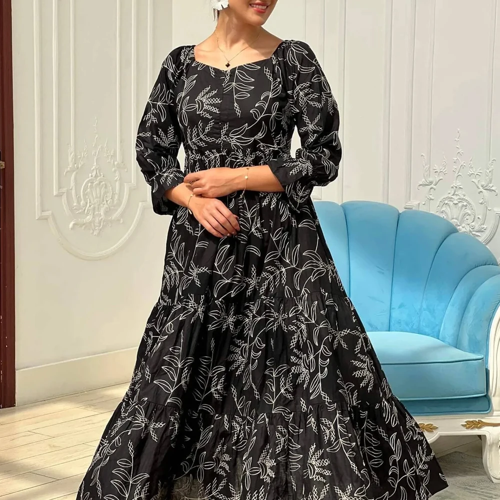 Wholesale Casual High Waist Custom Floral Print Wrap Summer Long Dresses Ladies Woman Plus Size Western Style Dress