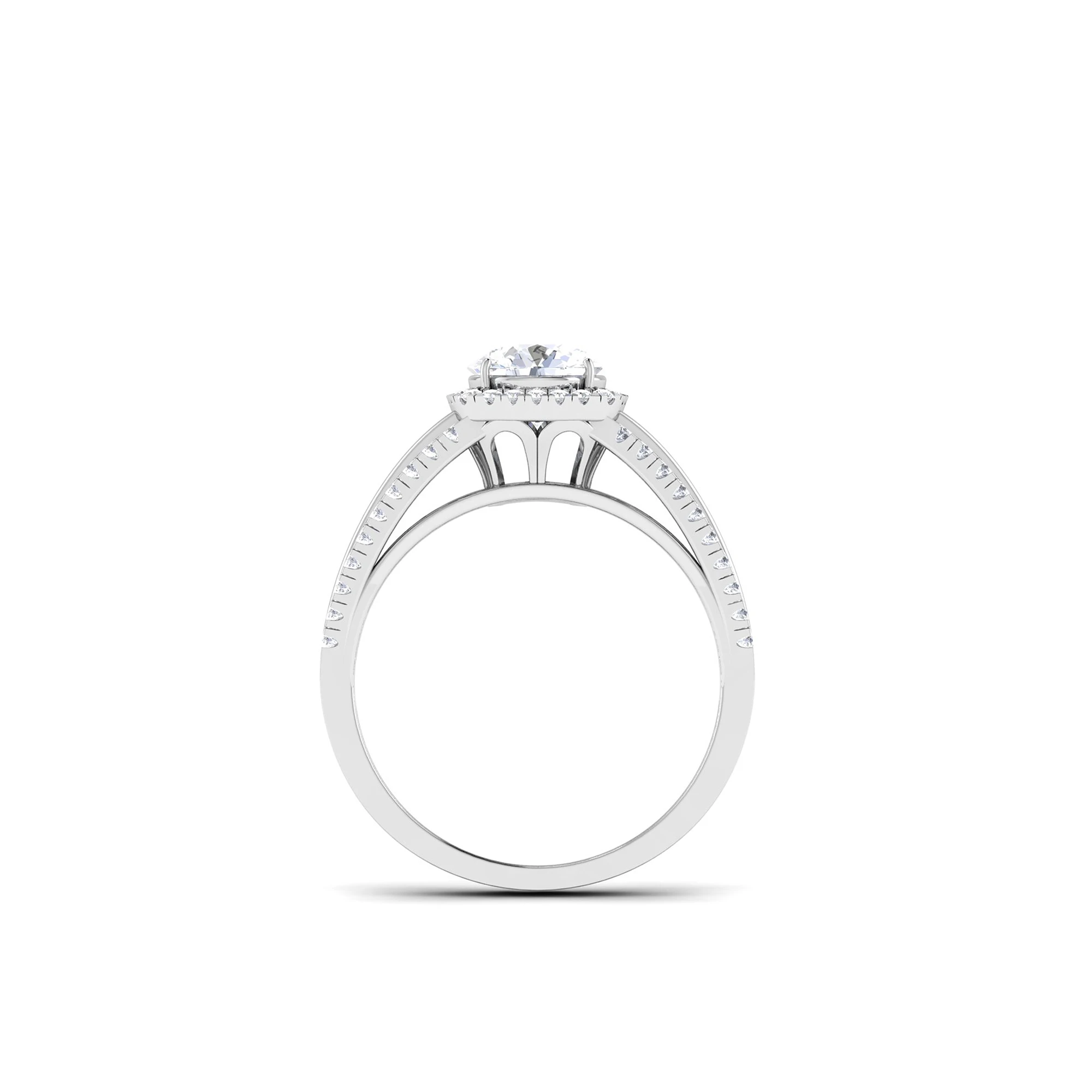 Luxury Classic Genuine Round Diamond Solitaire Ring Engagement Rings Anniversary Gift Wedding Rings for Women 14K Real Gold