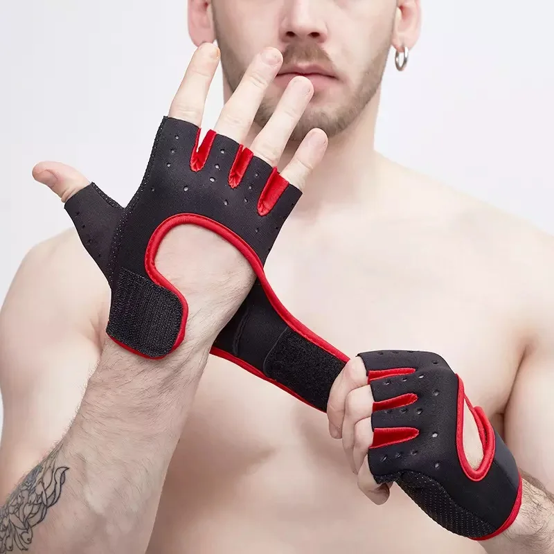 Gym Sports Gloves Kids Sports Gloves Fitness Gloves Bags Black Red Blue Logo Band Item Packing Rubber Color Wrist Size