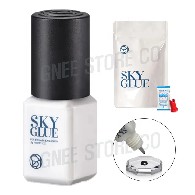 Быстросохнущий долговечный клей Sky D + 5 мл для наращивания ресниц Корея оригинальный черных колпачков частная этикетка