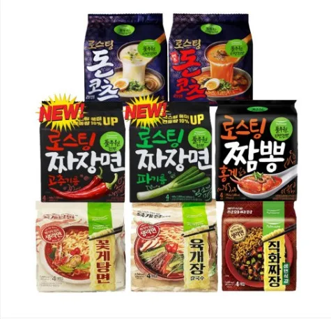 Pulmuone рамен сухая черная фасоль Лапша Красный Краб Jjamppong переднее перцевое масло зеленое луковое масло Овощной прямой окунь рамен