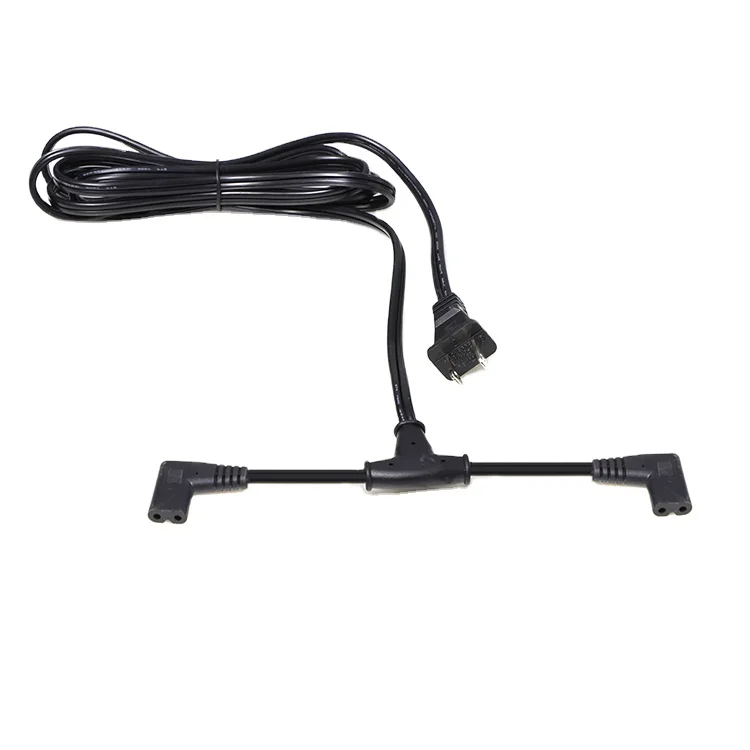 ETL certified PVC male and female plug wires temperature resistance black Two plug connection cable For EDK EDJ