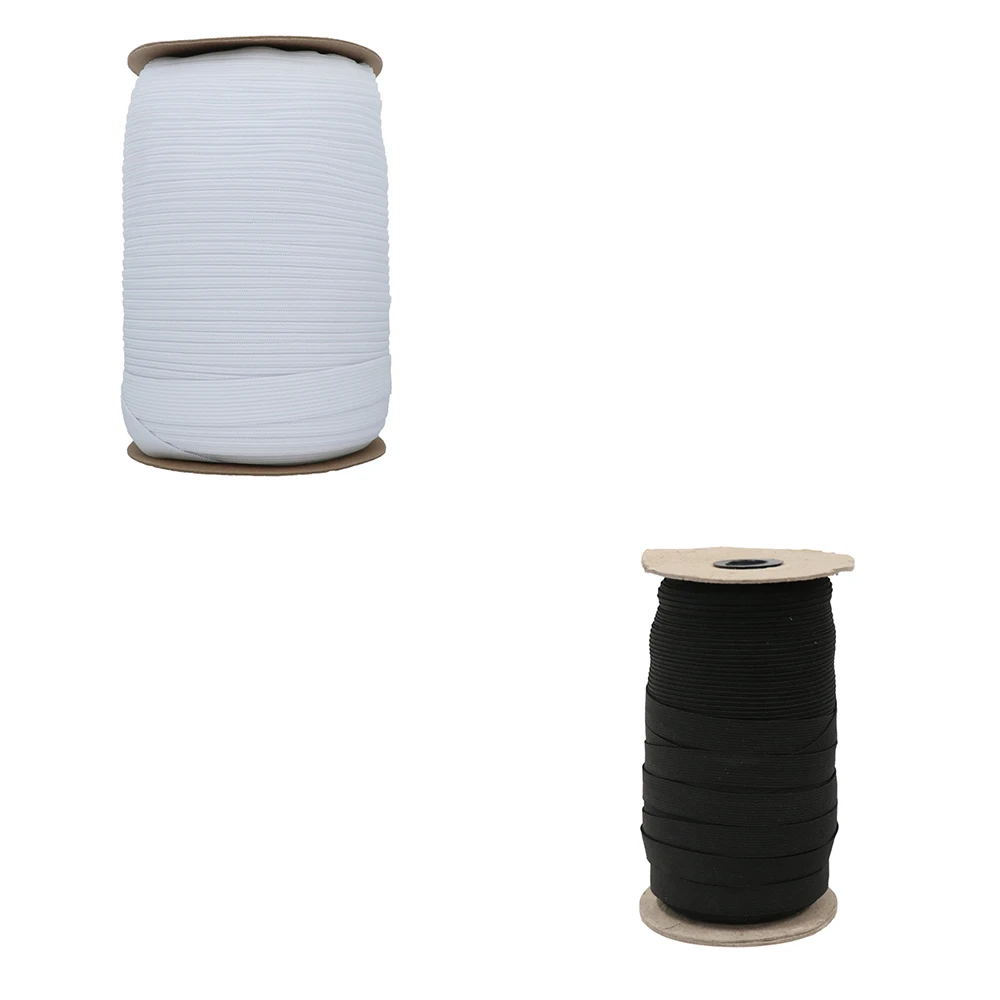Elastic Knitted Crochet Band Webbing Tape Ribbon Garment Rubber Black and White