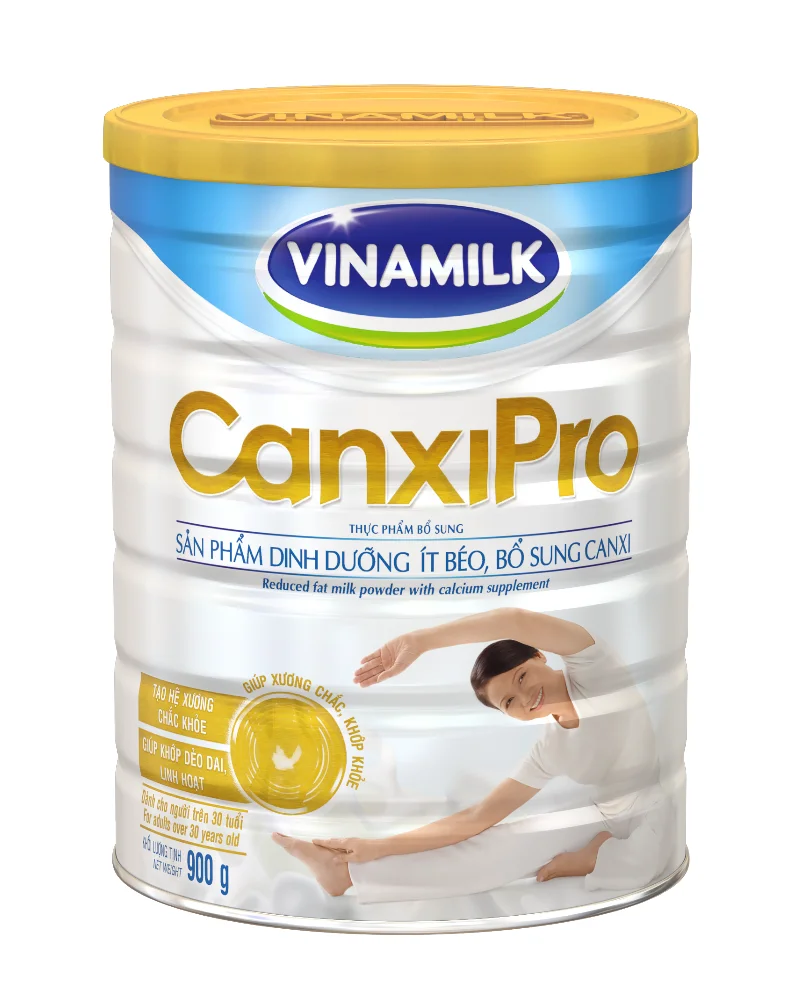 Vinamilk Canxi Pro - Hi Calcium milk - High Quality - Wholesale price - 900g x 24 tins per carton HALAL ISO GMP BRC FSSC HACCP