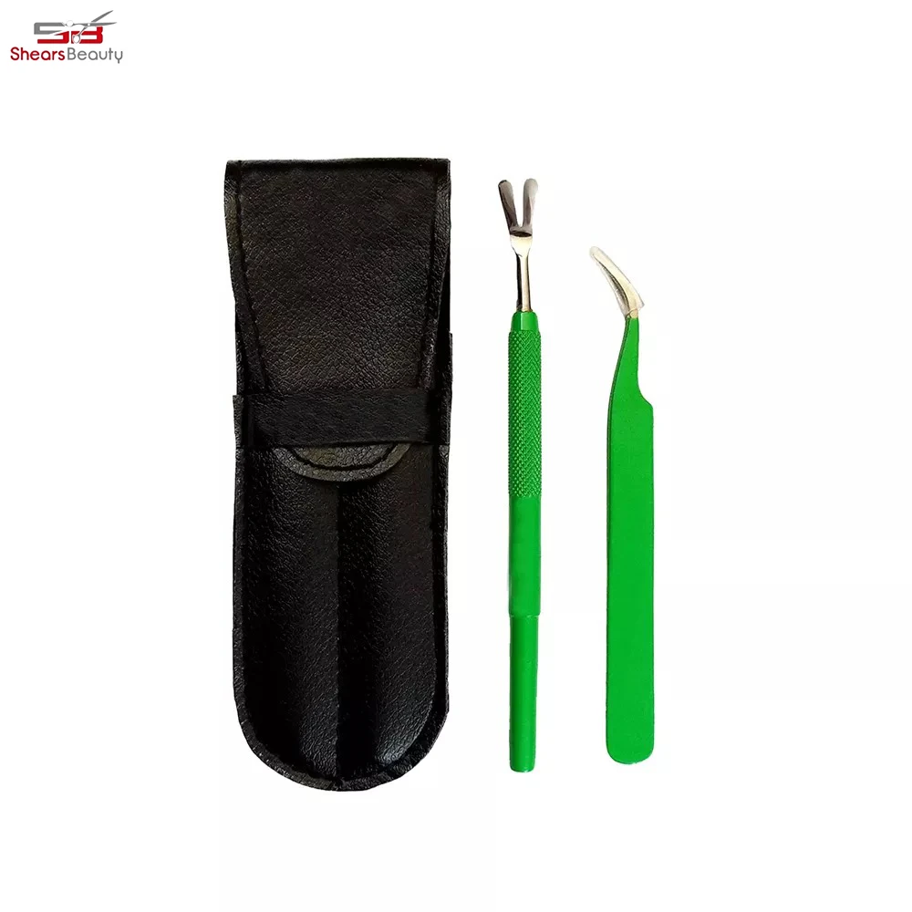 Latest Design in Stock High Quality Free Laser Engraved Logo Dog Tick Removal Tool Steel Double Head Fork Tweezers