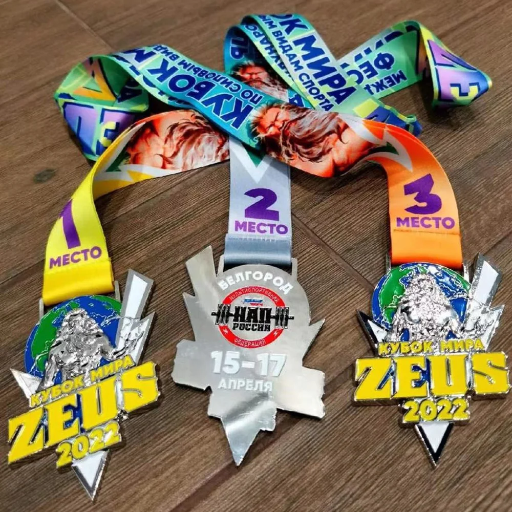 Wholesale Cheap Design Your Own Zinc Alloy 3D Silver Award Marathon Running Custom Metal Sport Medal