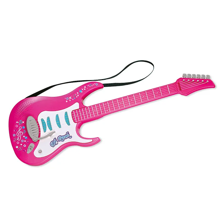 Custom Rock style guitar with 6 real strings authentic electric guitar kids pink guitar