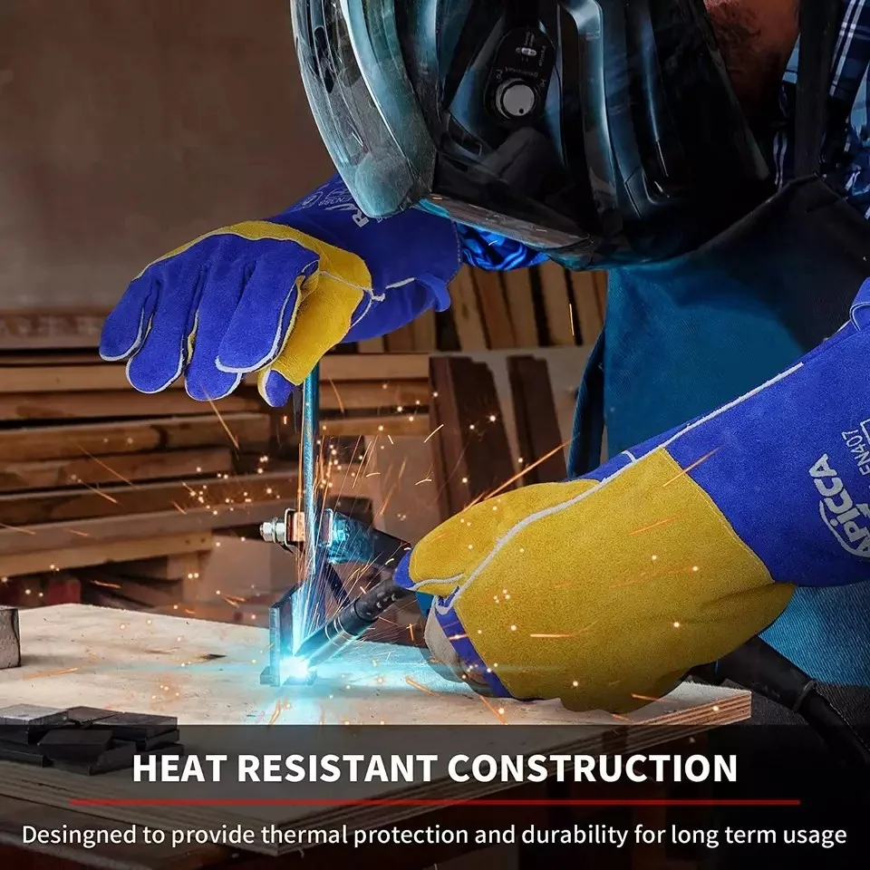 Mig Tig Welder fire retardant Animal Handling Gloves heat resistant anti cut work safety Protective Long welding gloves
