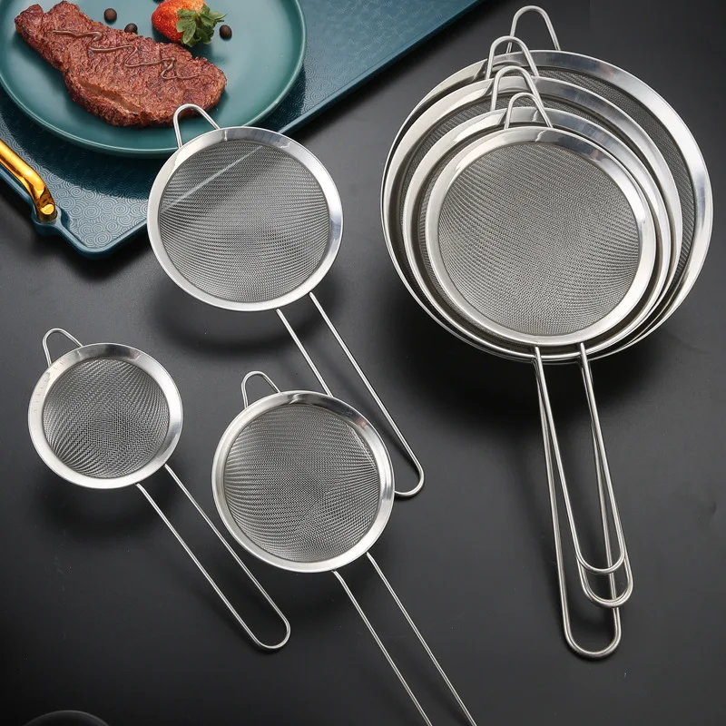 Factory Direct Ultra-Fine Stainless Steel Flour Sieve with Leak-Proof Filter for Baking & Pastry Household Use