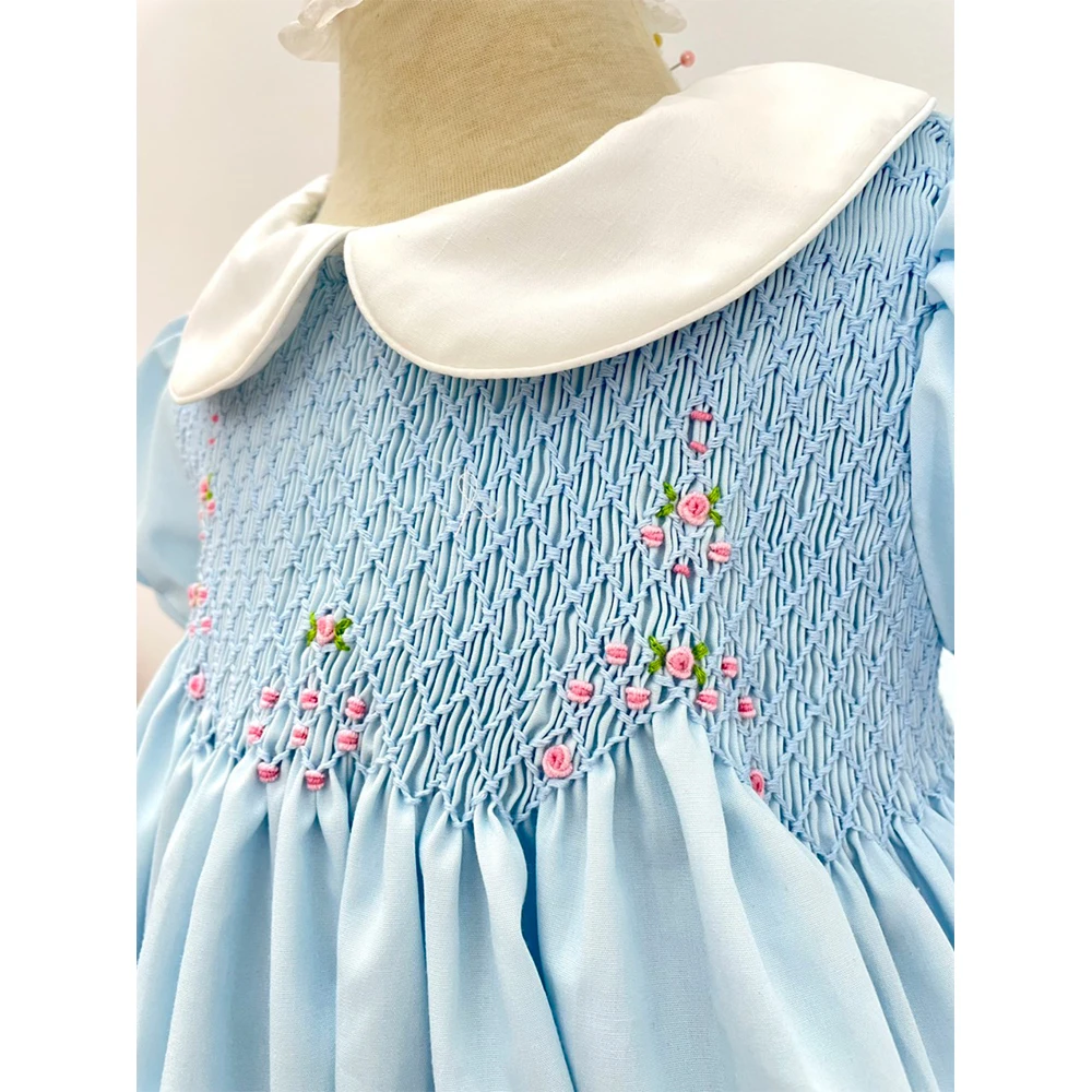Custom Wholesale Kids Wear Vendor Designers Girl Clothing Summer Children Kids Clothes Girls Dress Embroidered Dress