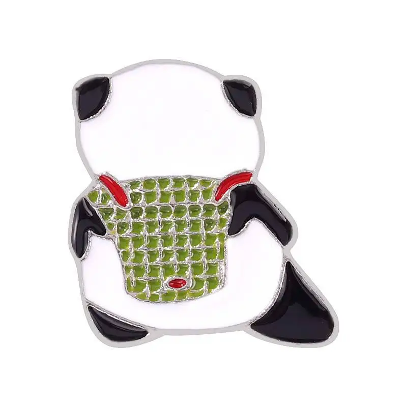 Whole Cuctom Cute Animal Hat Pin Metal Soft Enamel Custom Button Pins Cartoon Panda Pins for Clothes