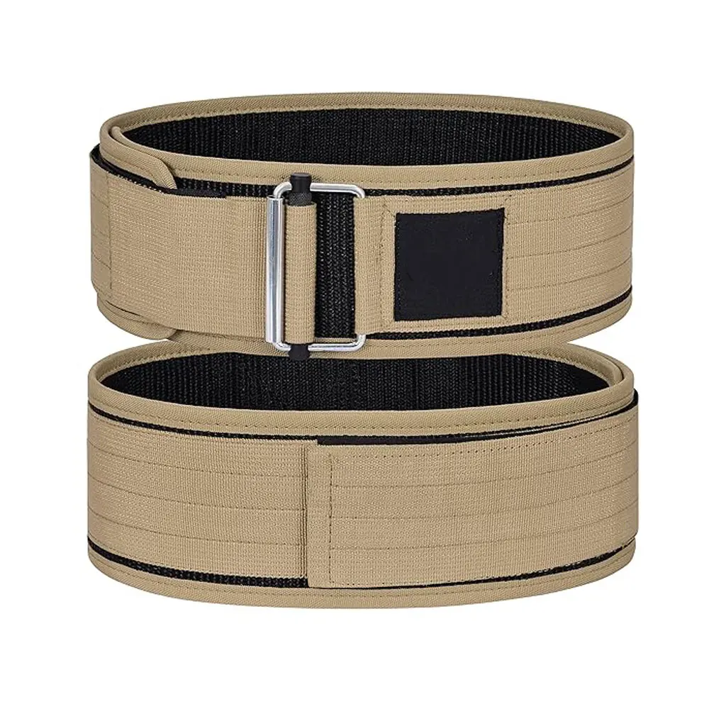 4 Inch Wide Self-Locking Nylon Belt with Quick Releasing Metal Buckle Weight Lifting EVA Fitness Training Belt Customizable Logo