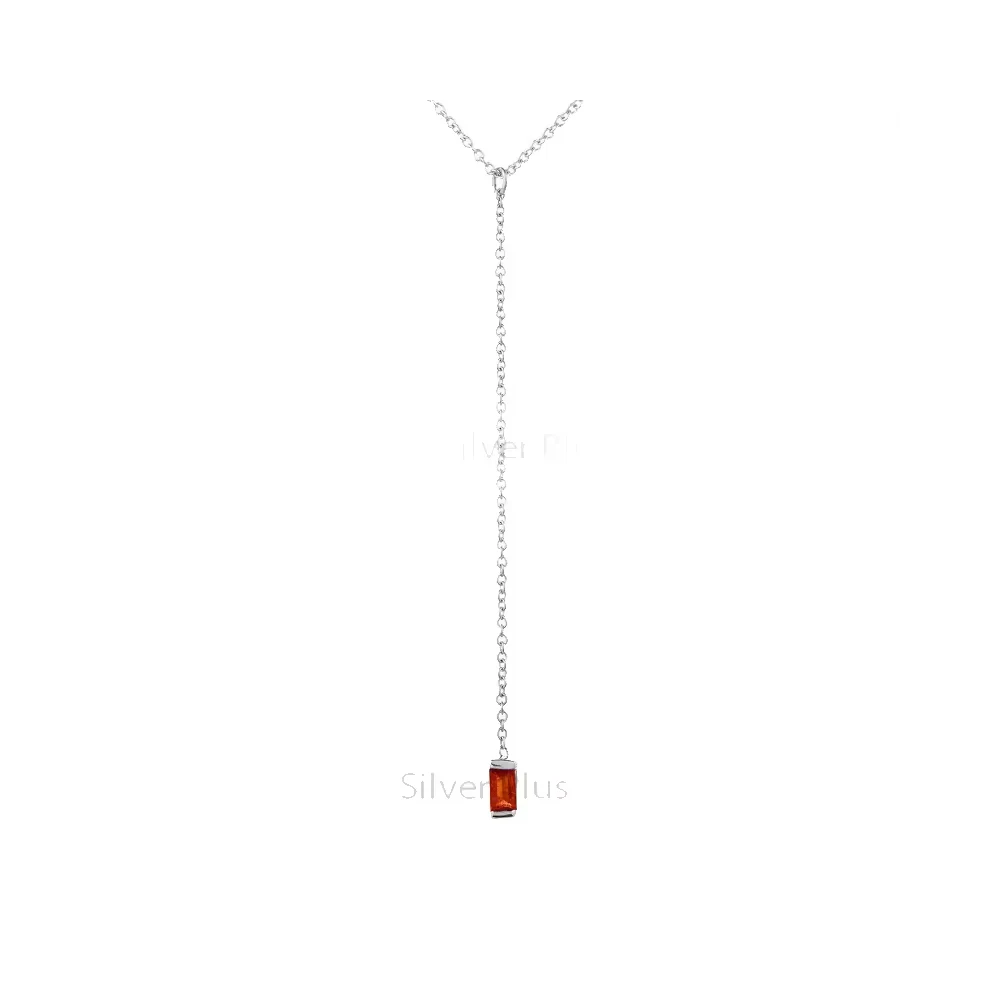 Solid 14k Yellow Gold Natural Ruby/Blue Sapphire/Emerald Gemstone Lariat Necklace Manufacturer Wholesale Jewelry Suppliers